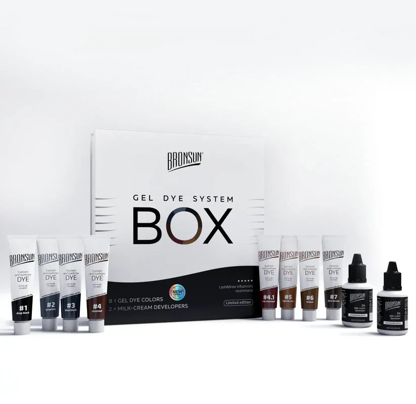 Bronsun - Wimpern- und Augenbrauengel-Farbstoff-Paket