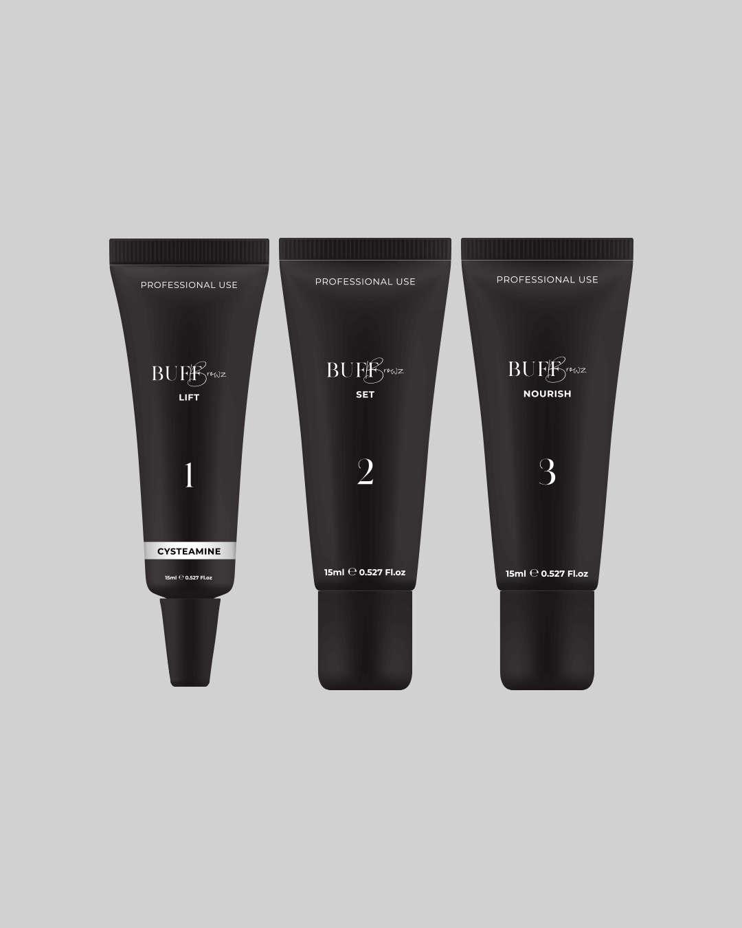 (NEU) Cysteamine Brow & Lash Lamination Kit - 1,2 & 3 Schritte - 3 x 15ml Tuben
