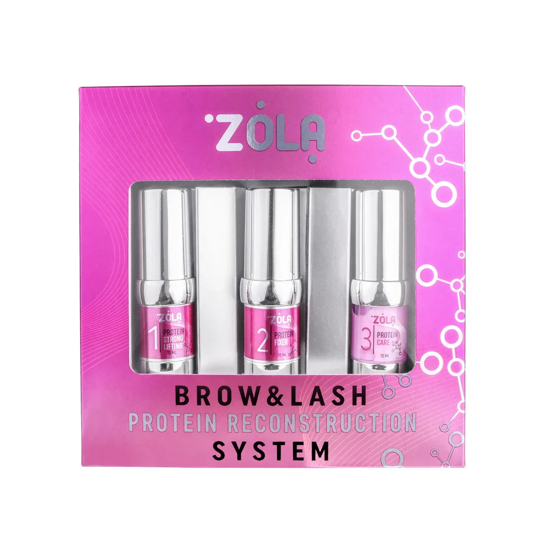 Zola Cosmetics - Augenbrauen- und Wimpernprotein-Rekonstruktionssystem 3 x 10ml