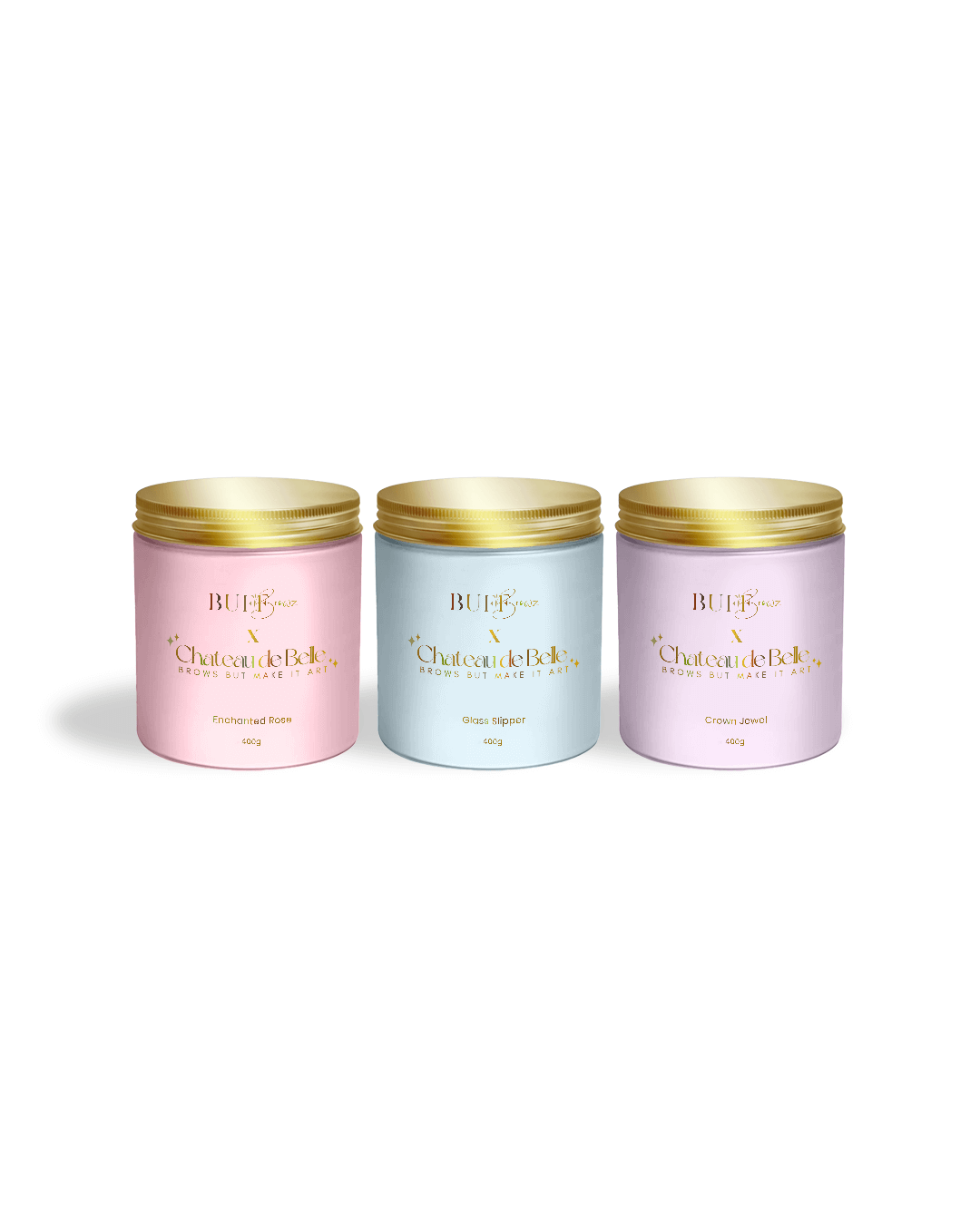 BUFF BROWZ X CHÂTEAU DE BELLE - "Brows But Make It Art" x Jelly Masks - Collezione completa